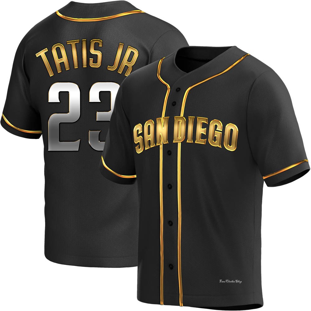 Youth Fernando Tatis Jr. San Diego Padres Replica Black Golden Alternate Jersey