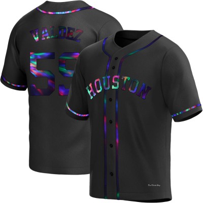 Youth Framber Valdez Houston Astros Replica Black Holographic Alternate Jersey