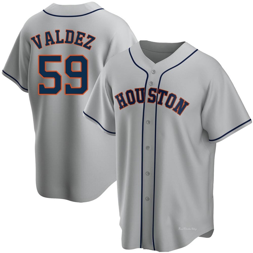 Youth Framber Valdez Houston Astros Replica Gray Road Jersey