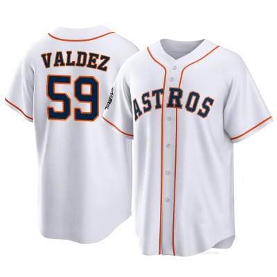 Youth Framber Valdez Houston Astros Replica White 2022 World Series Home Jersey