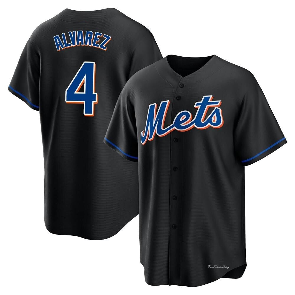Youth Francisco Alvarez New York Mets Replica Black 2022 Alternate Jersey