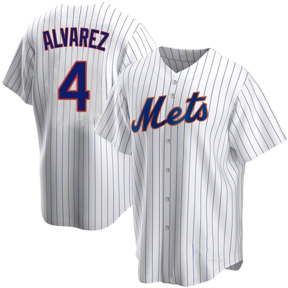 Youth Francisco Alvarez New York Mets Replica White Home Jersey
