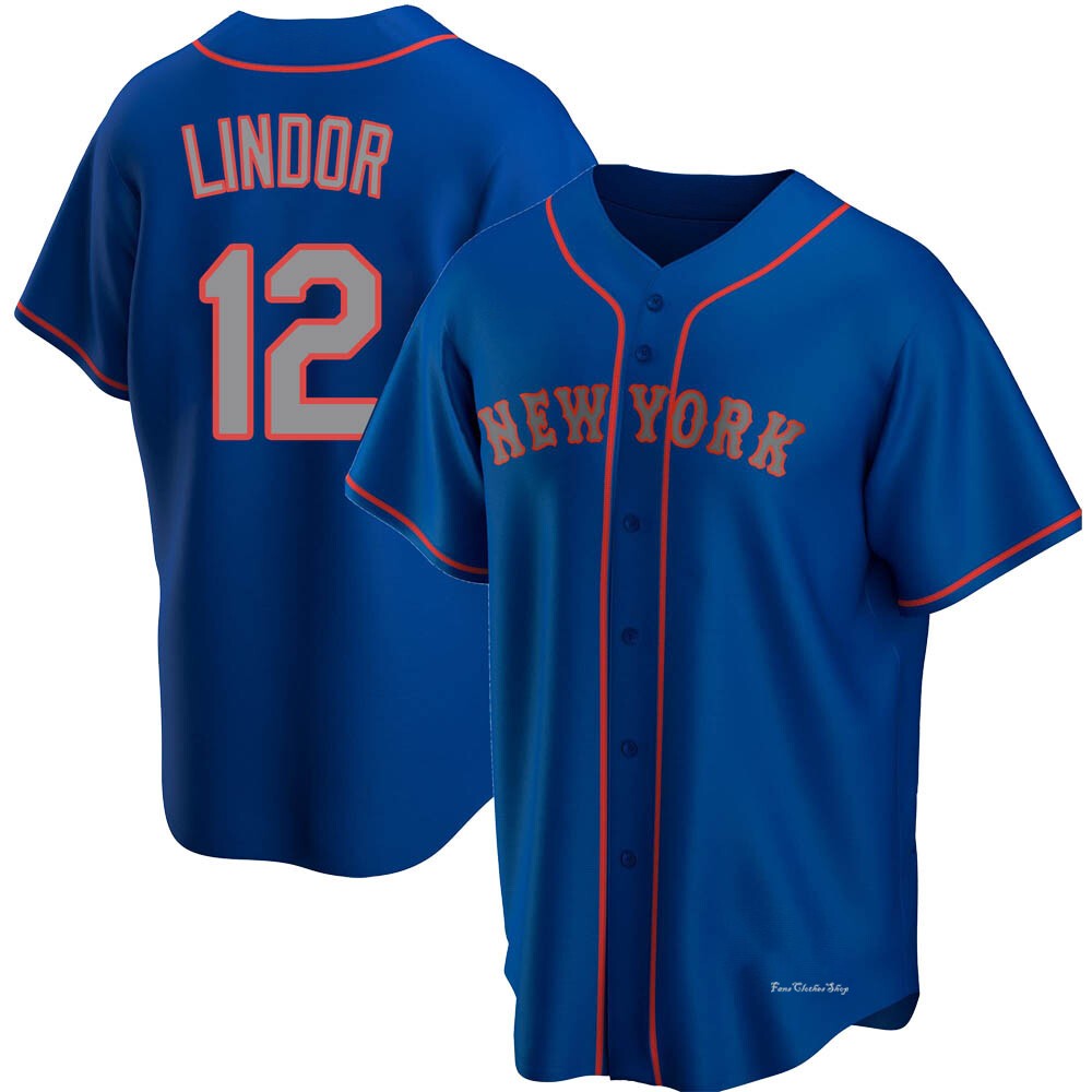 Youth Francisco Lindor New York Mets Replica Royal Alternate Road Jersey