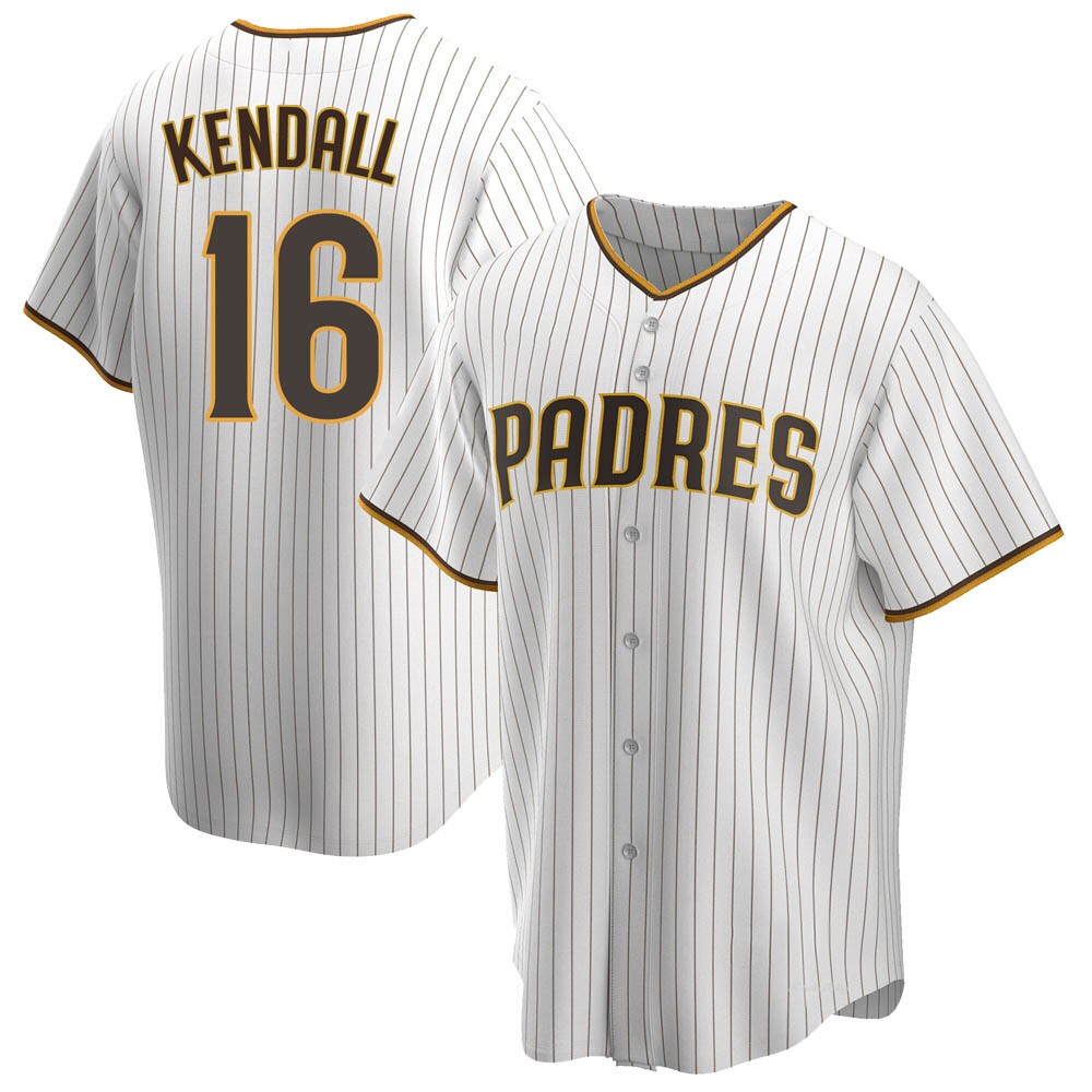 Youth Fred Kendall San Diego Padres Replica White/Brown Home Jersey