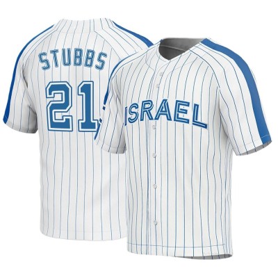 Youth Garrett Stubbs Israel Baseball Replica White 2023 World Baseball Classic Jersey