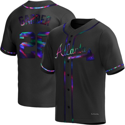 Youth Gene Garber Atlanta Braves Replica Black Holographic Alternate Jersey