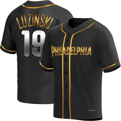 Youth Greg Luzinski Philadelphia Phillies Replica Black Golden Alternate Jersey
