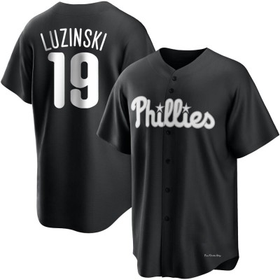 Youth Greg Luzinski Philadelphia Phillies Replica Black/White Jersey