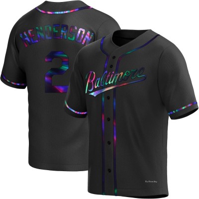 Youth Gunnar Henderson Baltimore Orioles Replica Black Holographic Alternate Jersey