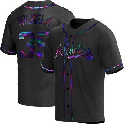 Youth Hoyt Wilhelm Atlanta Braves Replica Black Holographic Alternate Jersey