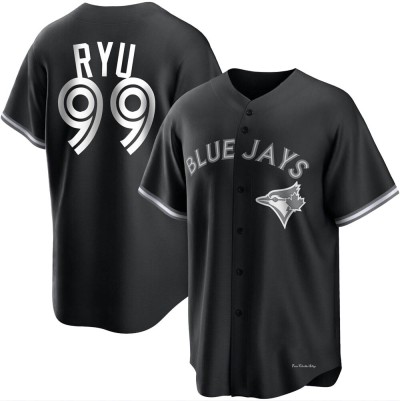 Youth Hyun Jin Ryu Toronto Blue Jays Replica Black/White Jersey