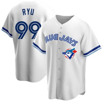 Youth Hyun Jin Ryu Toronto Blue Jays Replica White Home Cooperstown Collection Jersey