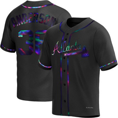 Youth Ian Anderson Atlanta Braves Replica Black Holographic Alternate Jersey