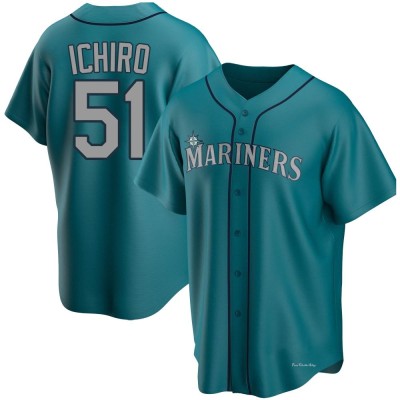 Youth Ichiro Suzuki Seattle Mariners Replica Aqua Alternate Jersey
