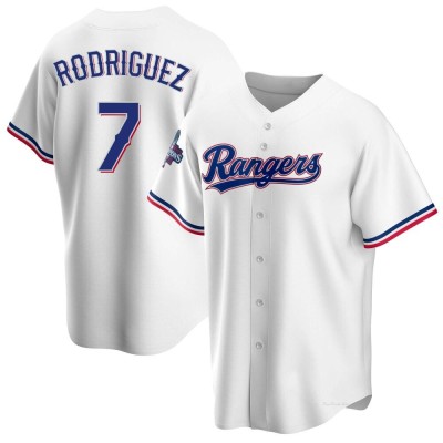 Youth Ivan Rodriguez Texas Rangers Replica White Home 2023 World Series Champions Jersey
