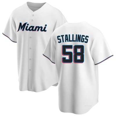 Youth Jacob Stallings Miami Marlins Replica White Home Jersey