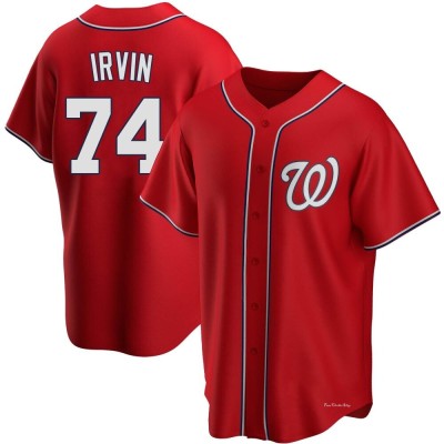 Youth Jake Irvin Washington Nationals Replica Red Alternate Jersey