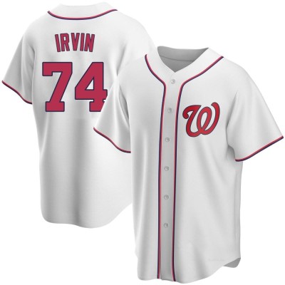 Youth Jake Irvin Washington Nationals Replica White Home Jersey