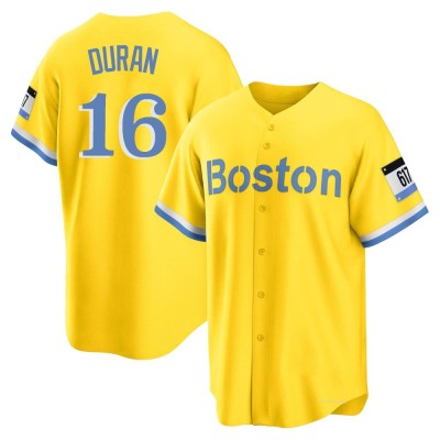 Youth Jarren Duran Boston Red Sox Replica Gold/Light Blue 2021 City Connect Player Jersey