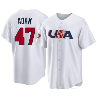 Youth Jason Adam Tampa Bay Rays Replica White USA Baseball 2023 World Baseball Classic Jersey