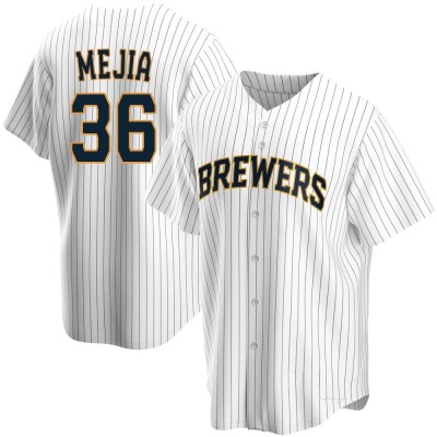 Youth J.C. Mejia Milwaukee Brewers Replica White Home Jersey