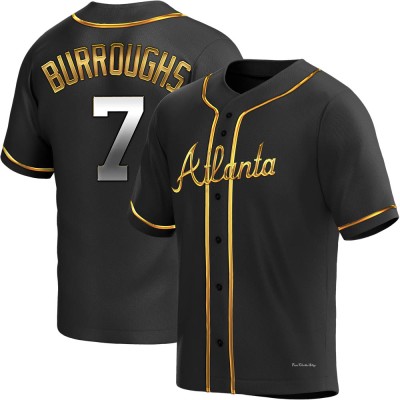 Youth Jeff Burroughs Atlanta Braves Replica Black Golden Alternate Jersey