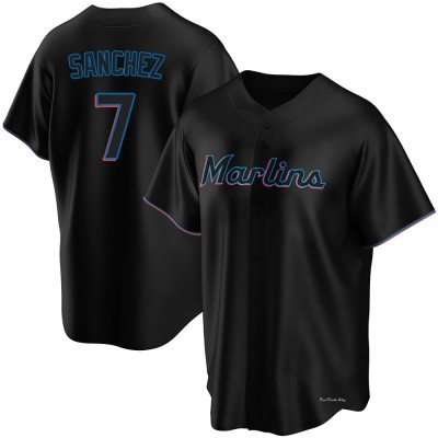 Youth Jesus Sanchez Miami Marlins Replica Black Alternate Jersey