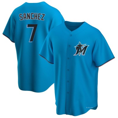 Youth Jesus Sanchez Miami Marlins Replica Blue Alternate Jersey