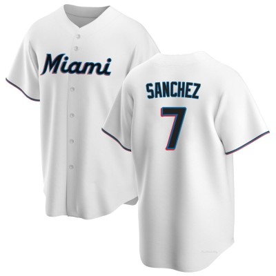 Youth Jesus Sanchez Miami Marlins Replica White Home Jersey