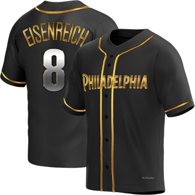 Youth Jim Eisenreich Philadelphia Phillies Replica Black Golden Alternate Jersey