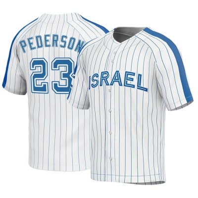 Youth Joc Pederson Israel Baseball Replica White 2023 World Baseball Classic Jersey