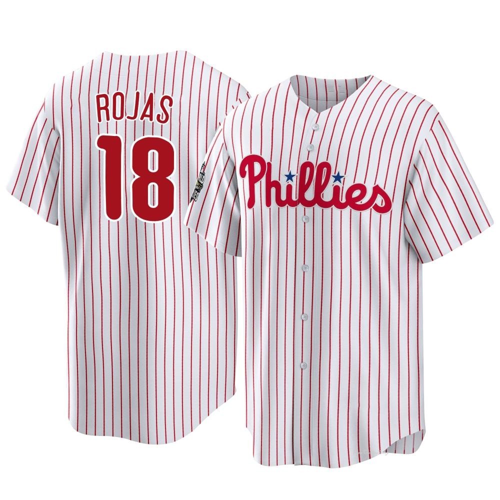 Youth Johan Rojas Philadelphia Phillies Replica White 2022 World Series Home Jersey