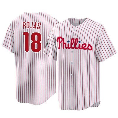 Youth Johan Rojas Philadelphia Phillies Replica White 2022 World Series Home Jersey