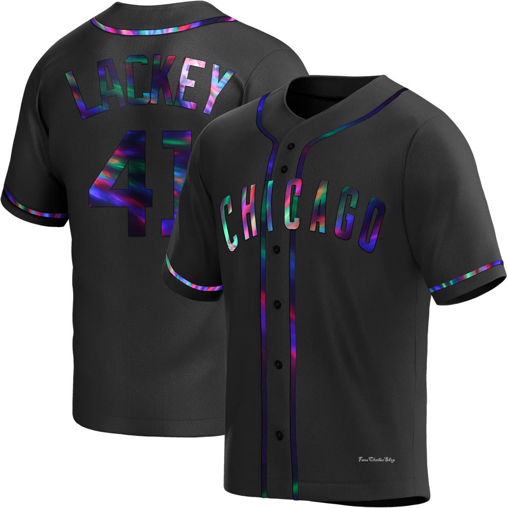 Youth John Lackey Chicago Cubs Replica Black Holographic Alternate Jersey
