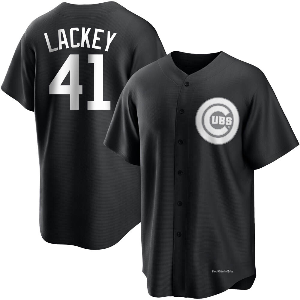 Youth John Lackey Chicago Cubs Replica Black/White Jersey