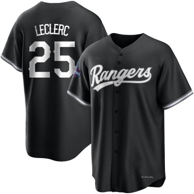 Youth Jose Leclerc Texas Rangers Replica White Black 2023 World Series Champions Jersey