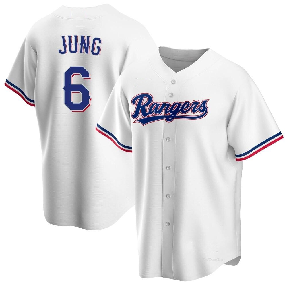 Youth Josh Jung Texas Rangers Replica White Home Jersey