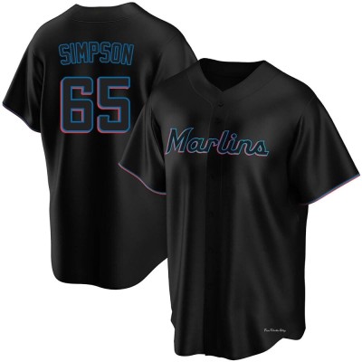 Youth Josh Simpson Miami Marlins Replica Black Alternate Jersey
