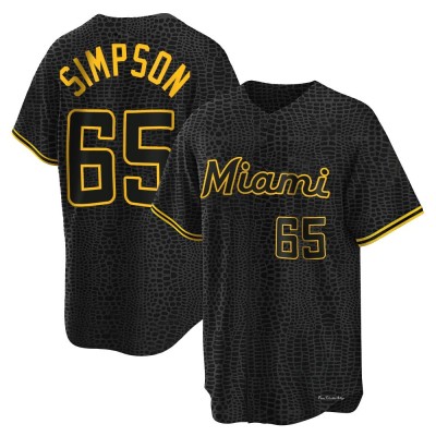 Youth Josh Simpson Miami Marlins Replica Black Snake Skin City Jersey