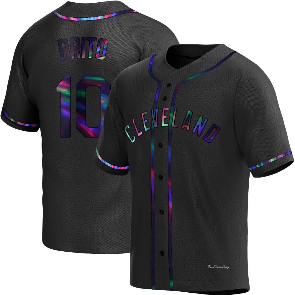 Youth Juan Brito Cleveland Guardians Replica Black Holographic Alternate Jersey