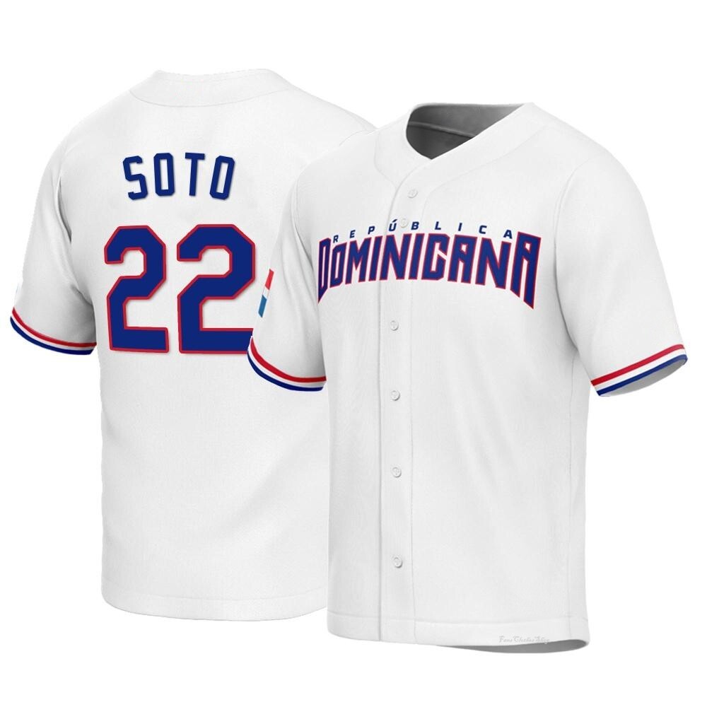 Youth Juan Soto Dominican Republic Baseball Replica White 2023 World