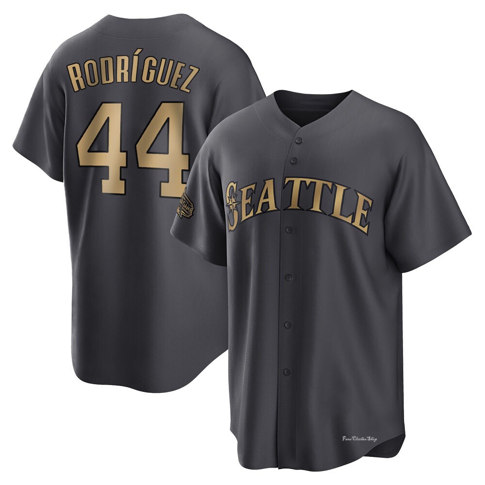 Youth Julio Rodriguez Seattle Mariners Game Charcoal Replica 2022 All-Star Jersey