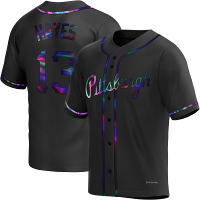 Youth Ke'Bryan Hayes Pittsburgh Pirates Replica Black Holographic Alternate Jersey