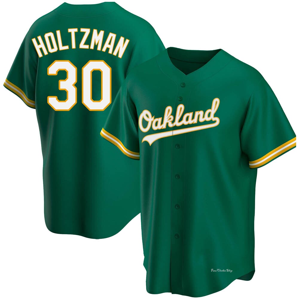 Youth Ken Holtzman Oakland Athletics Replica Green Kelly Alternate Jersey