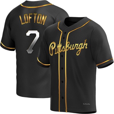 Youth Kenny Lofton Pittsburgh Pirates Replica Black Golden Alternate Jersey