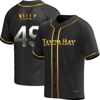 Youth Kevin Kelly Tampa Bay Rays Replica Black Golden Alternate Jersey