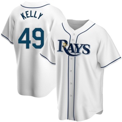 Youth Kevin Kelly Tampa Bay Rays Replica White Home Jersey