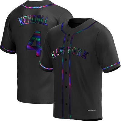 Youth Kevin Kendall New York Mets Replica Black Holographic Alternate Jersey
