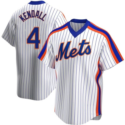 Youth Kevin Kendall New York Mets Replica White Home Cooperstown Collection Jersey