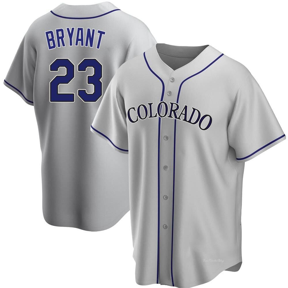 Youth Kris Bryant Colorado Rockies Replica Gray Road Jersey